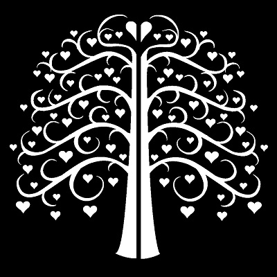 Srdcový strom Ozdobný dekorační prvek na pietní desku III-19