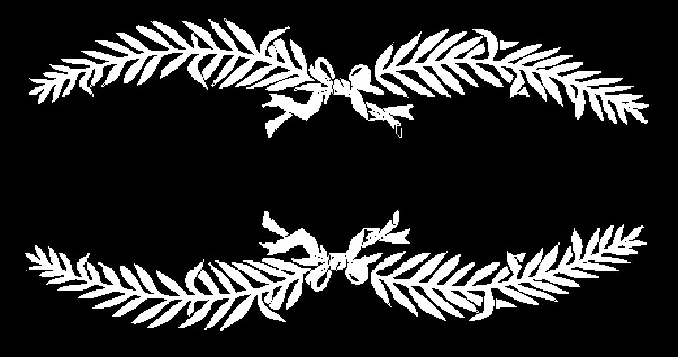 Větve s mašlí Ozdobný dekorační prvek na pietní desku III-24