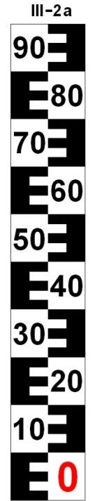 Grafický návrh typu vodočetné latě III-2a bez kót